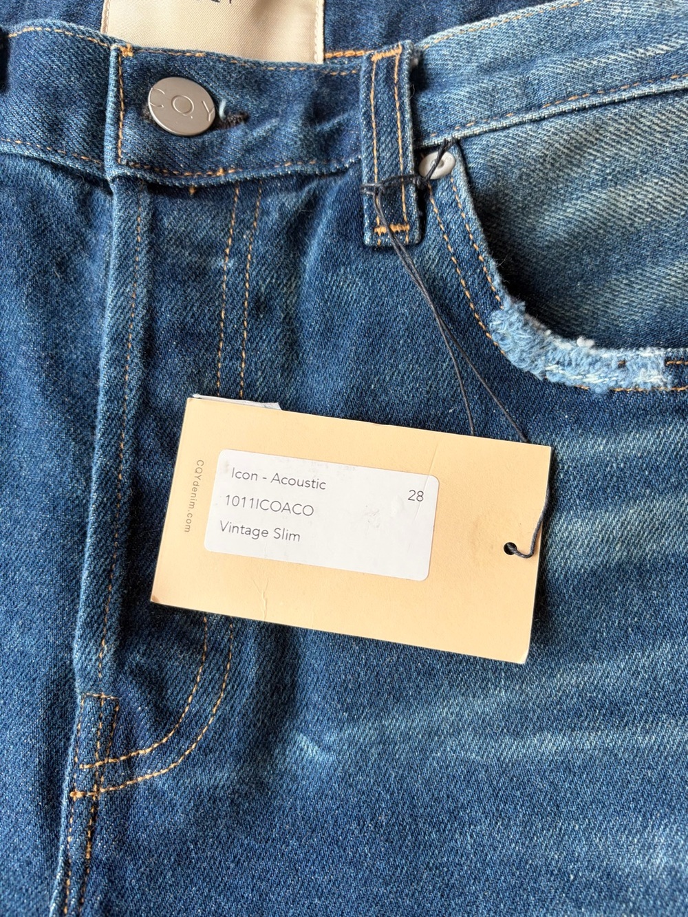 CQY Icon High Rise Slim Straight Jeans Acoustic Wash 28 NWT - Picture 6 of 13